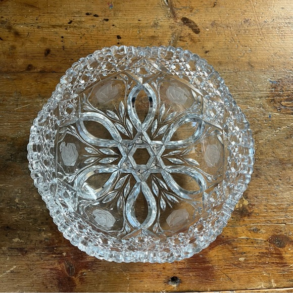 Antique Crystal Punch Bowl - Picture 5 of 10